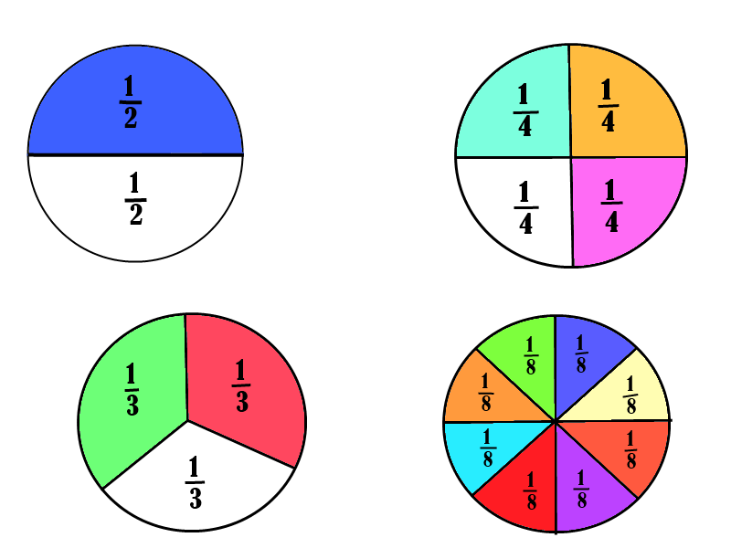 Pie Chart Showing Fractions